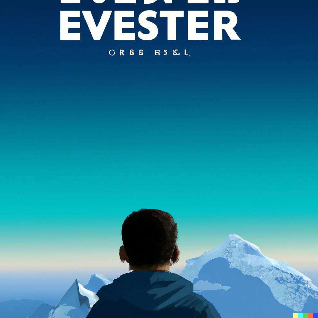 someone gazing at Mount Everest, movie poster